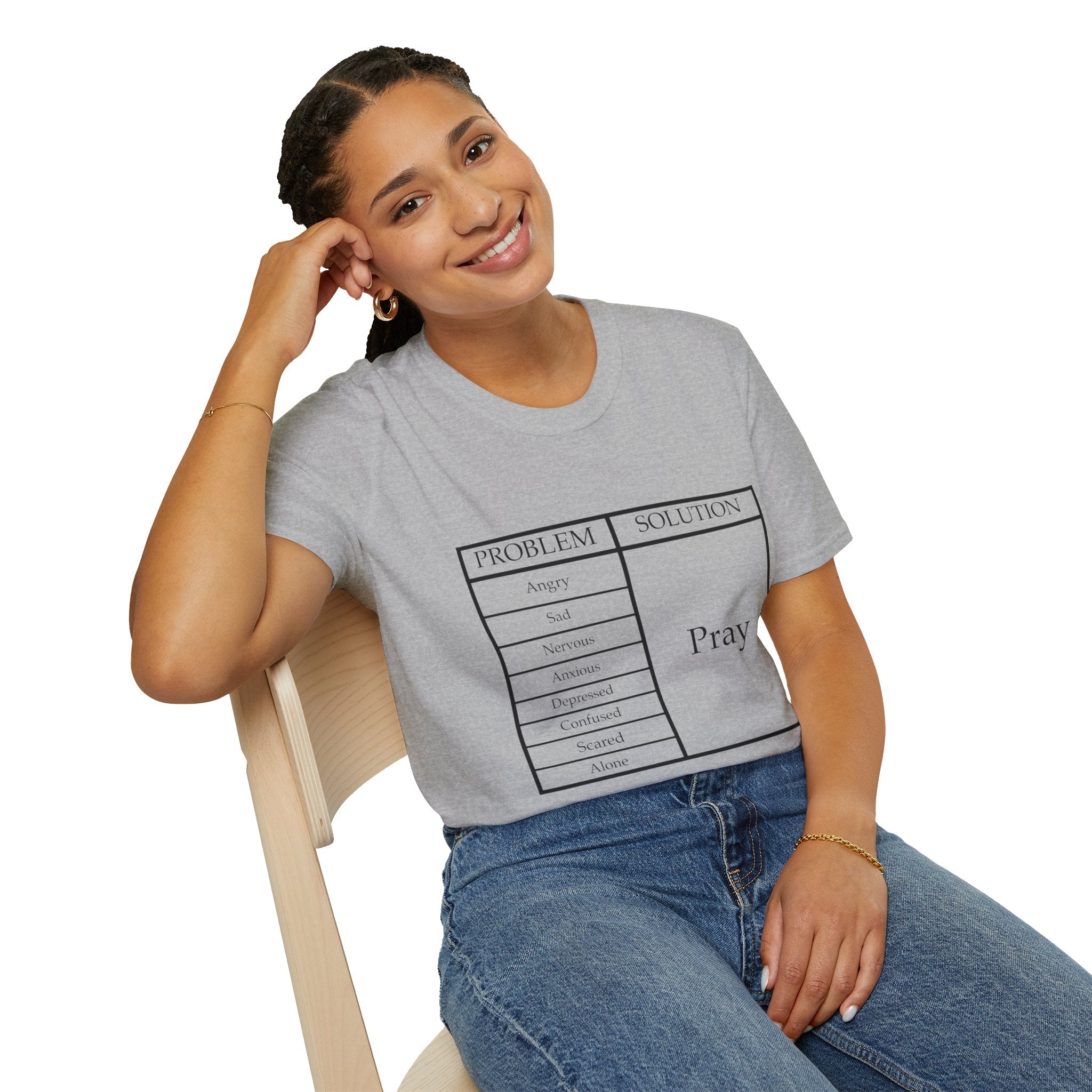 Prayer Solution T-Shirt — 'Problem / Solution: Pray' Faith Graphic Tee
