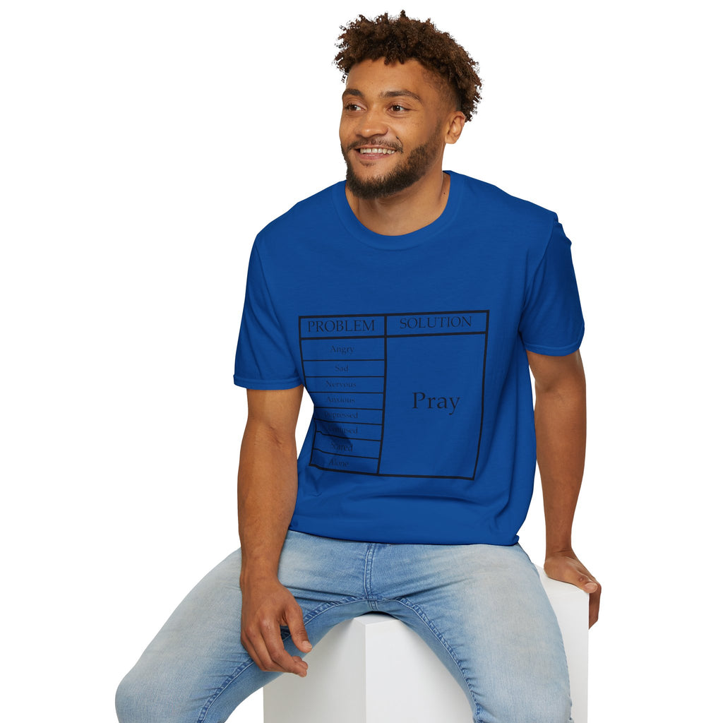 Prayer Solution T-Shirt — 'Problem / Solution: Pray' Faith Graphic Tee