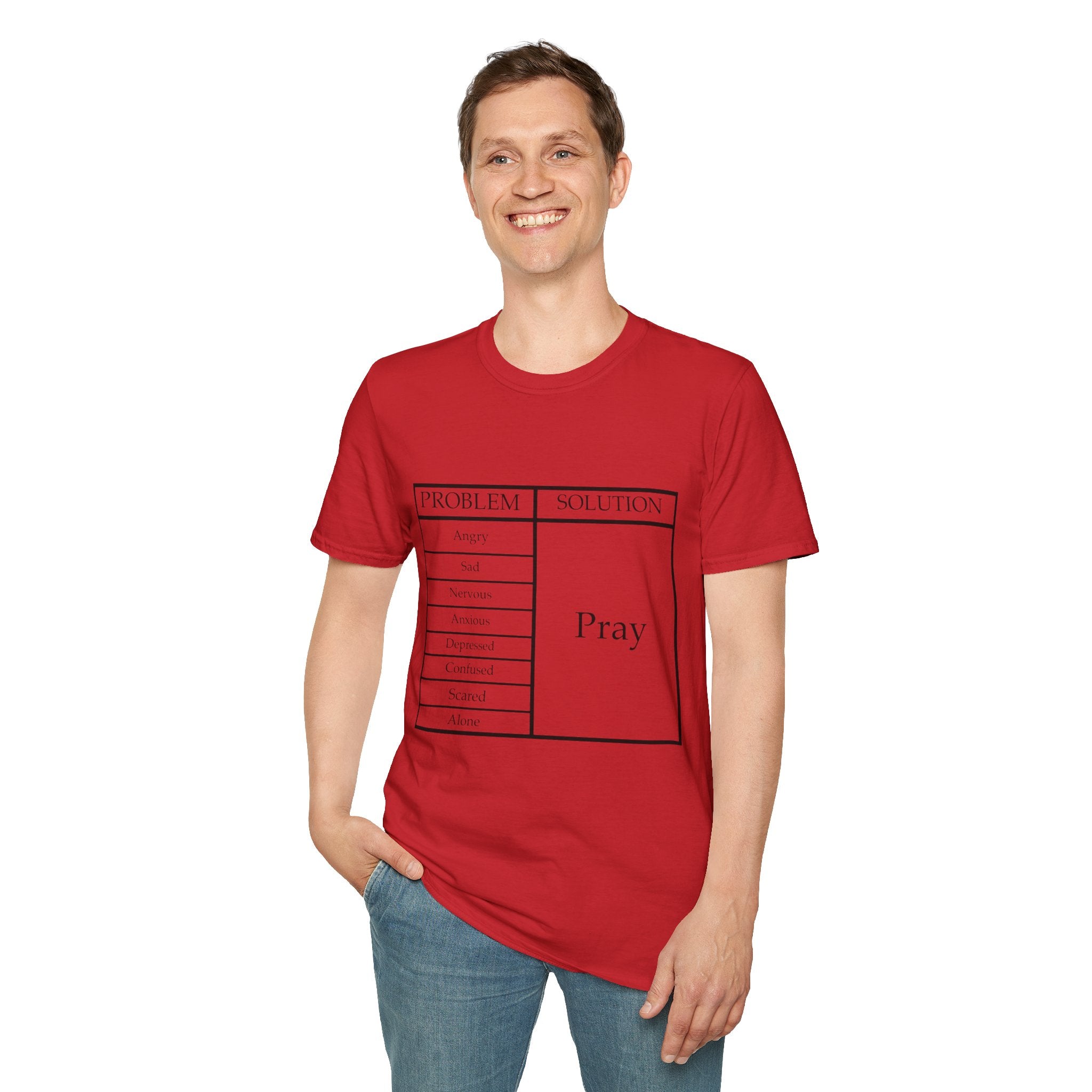 Prayer Solution T-Shirt — 'Problem / Solution: Pray' Faith Graphic Tee