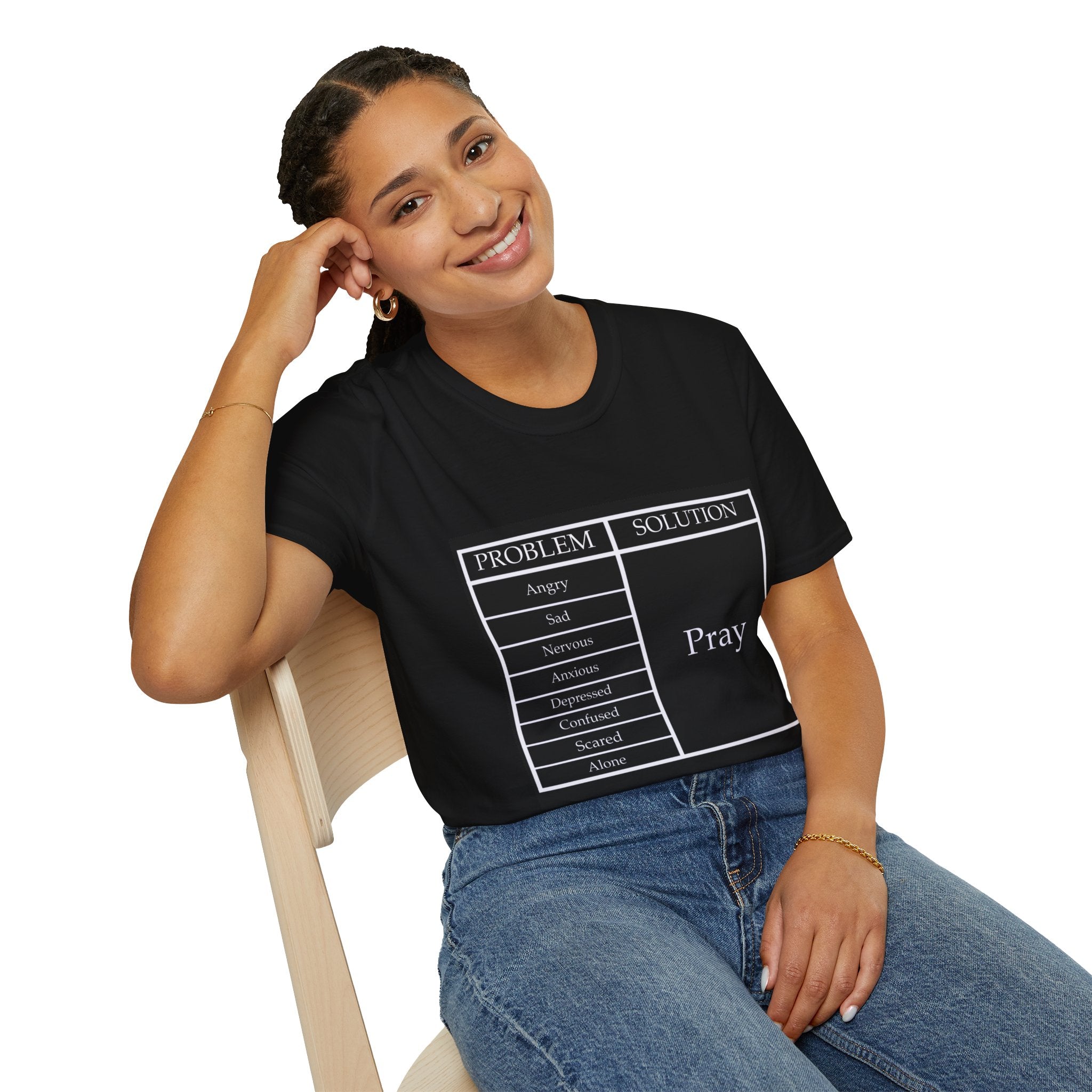 Prayer Solution T-Shirt — 'Problem / Solution: Pray' Faith Graphic Tee