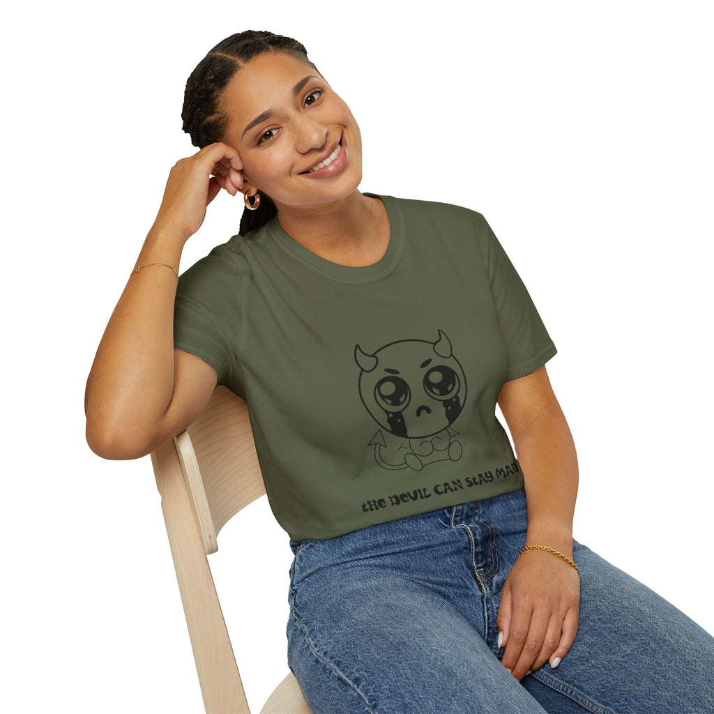 Cute Crying Devil T-Shirt — 'Even Devils Can Stay Mad' Graphic Tee