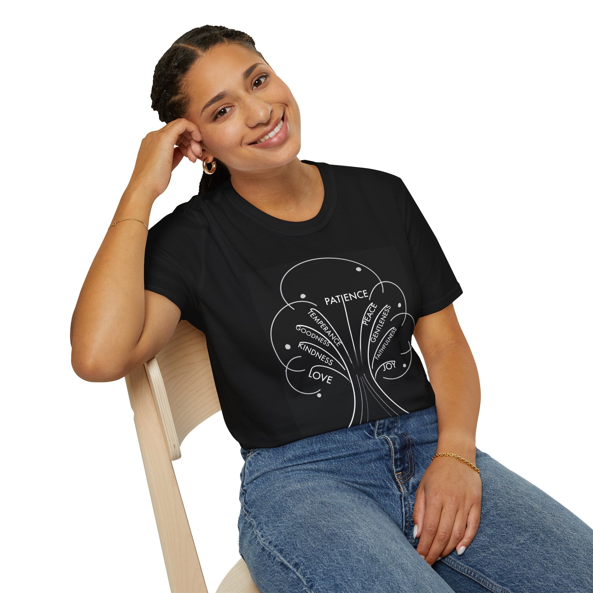 T-Shirt — Minimal 'Fruit of the Spirit' Design (Patience, Kindness, Love)