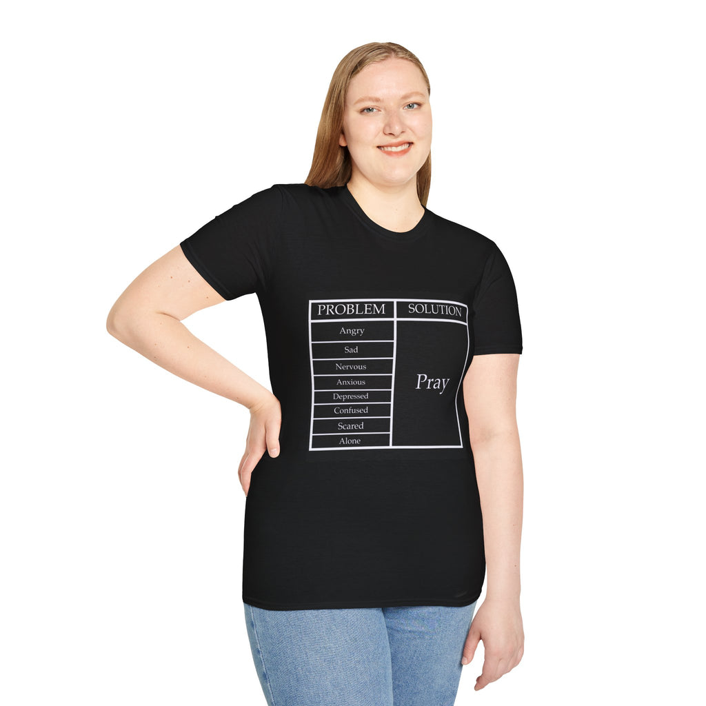 Prayer Solution T-Shirt — 'Problem / Solution: Pray' Faith Graphic Tee
