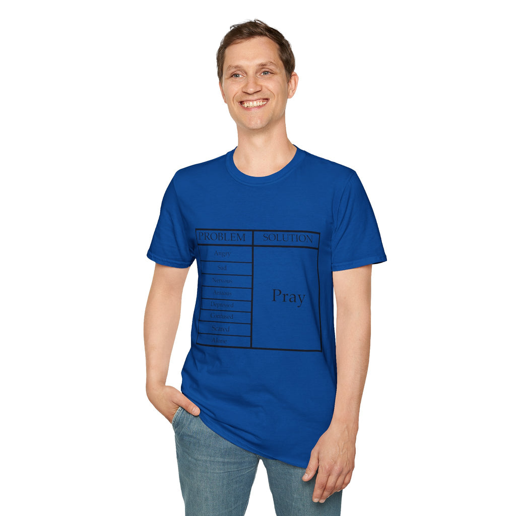 Prayer Solution T-Shirt — 'Problem / Solution: Pray' Faith Graphic Tee