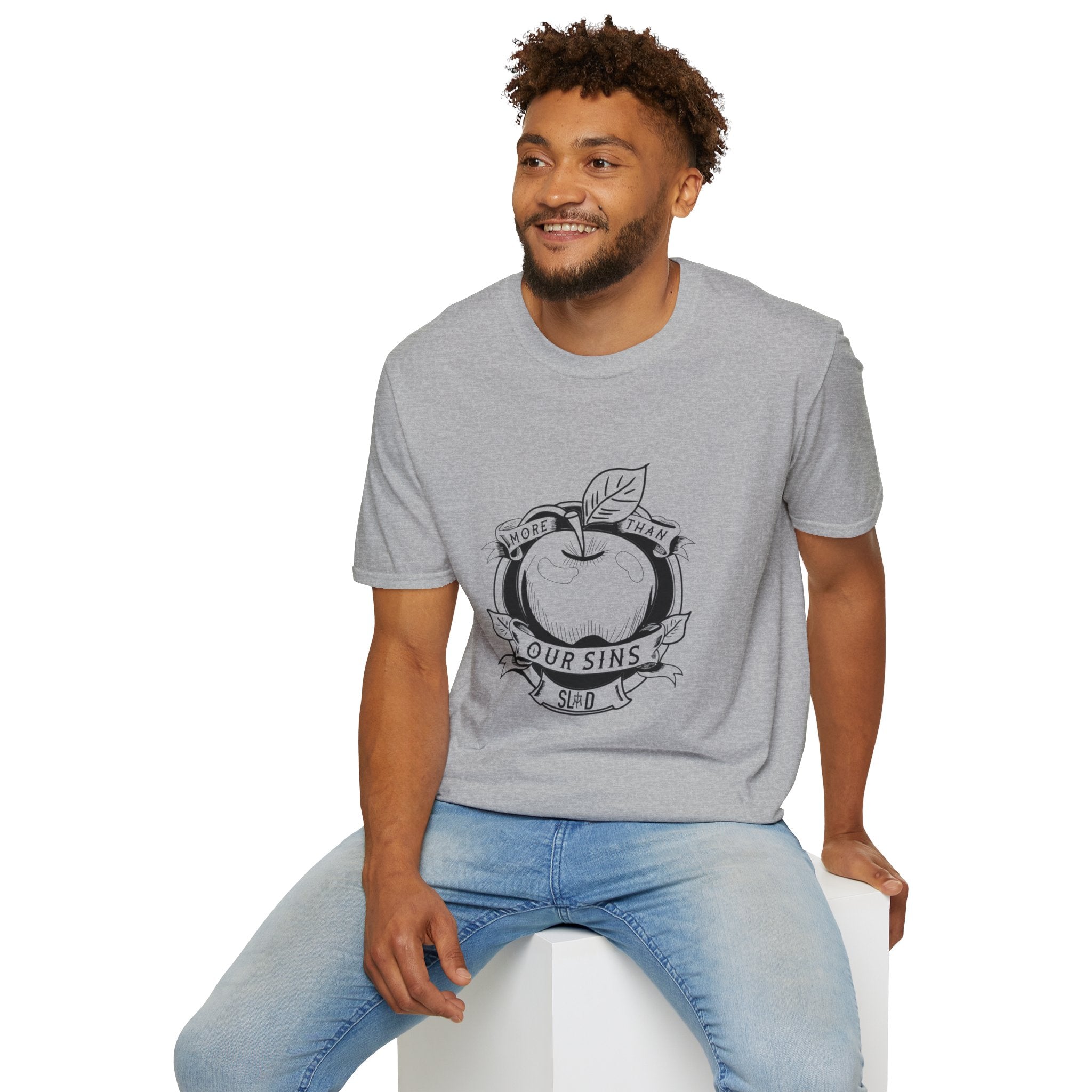 More Than Our Sins Unisex Softstyle T-Shirt - Relaxed Fit, Modern Design