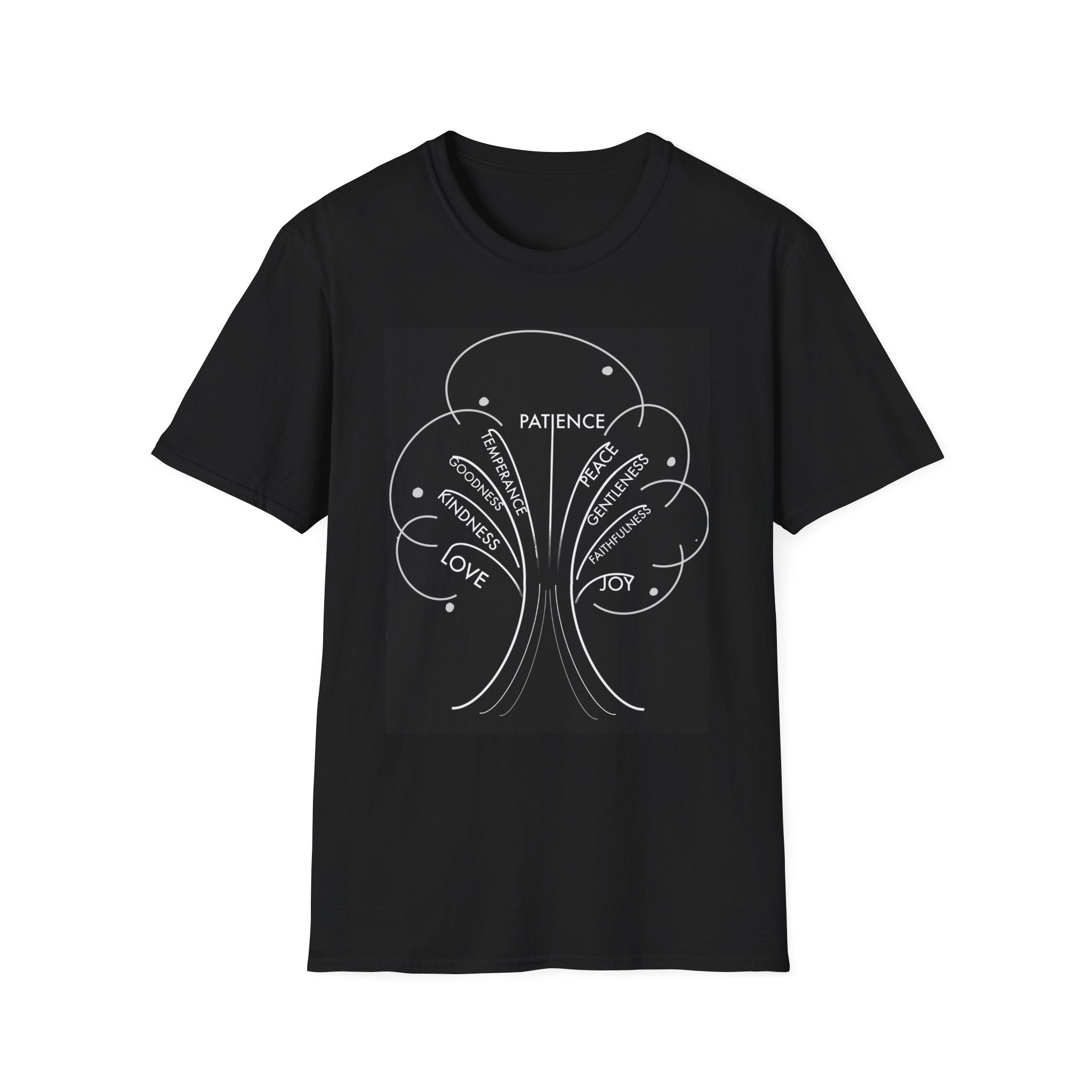 T-Shirt — Minimal 'Fruit of the Spirit' Design (Patience, Kindness, Love)