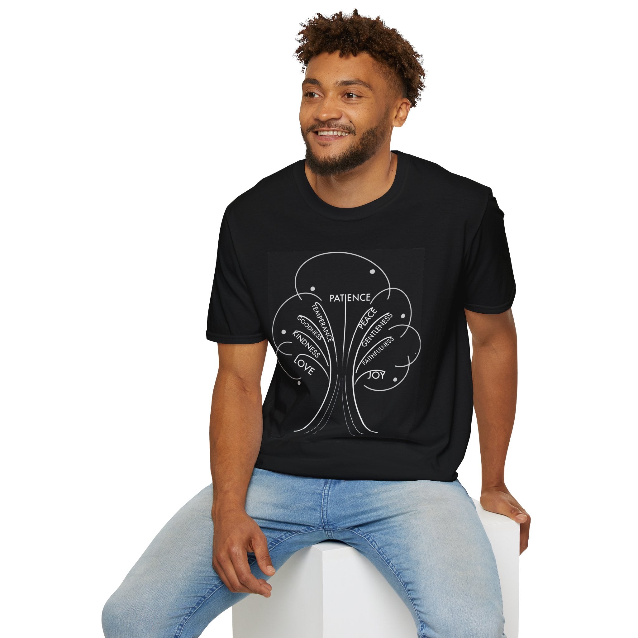 T-Shirt — Minimal 'Fruit of the Spirit' Design (Patience, Kindness, Love)
