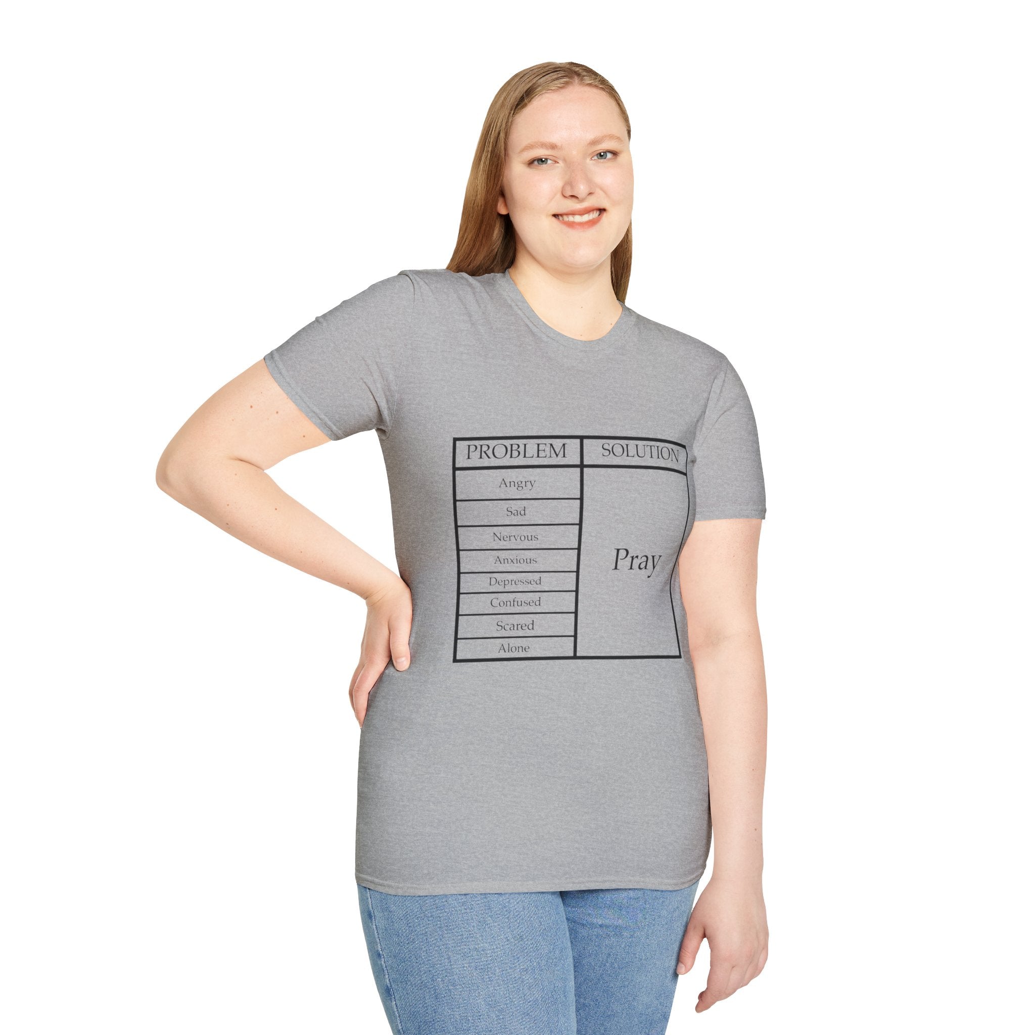 Prayer Solution T-Shirt — 'Problem / Solution: Pray' Faith Graphic Tee
