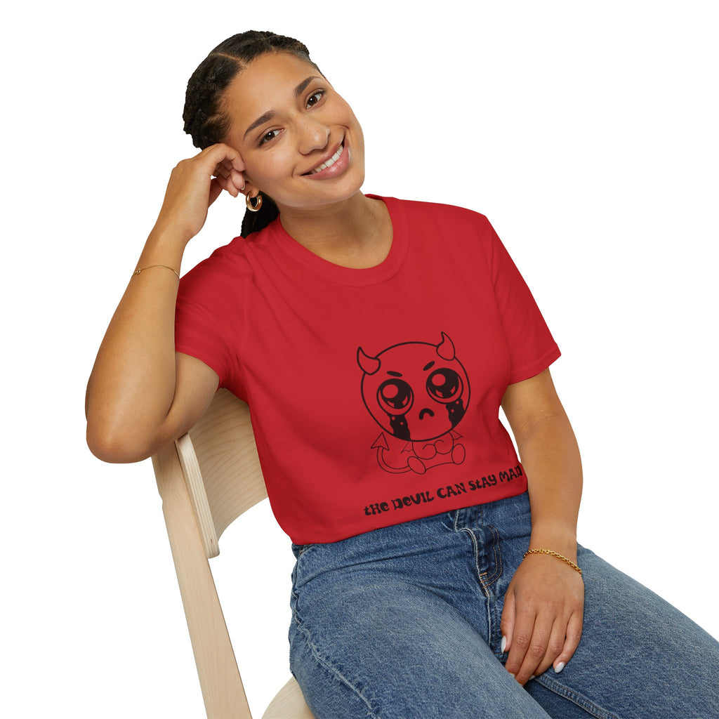 Cute Crying Devil T-Shirt — 'Even Devils Can Stay Mad' Graphic Tee