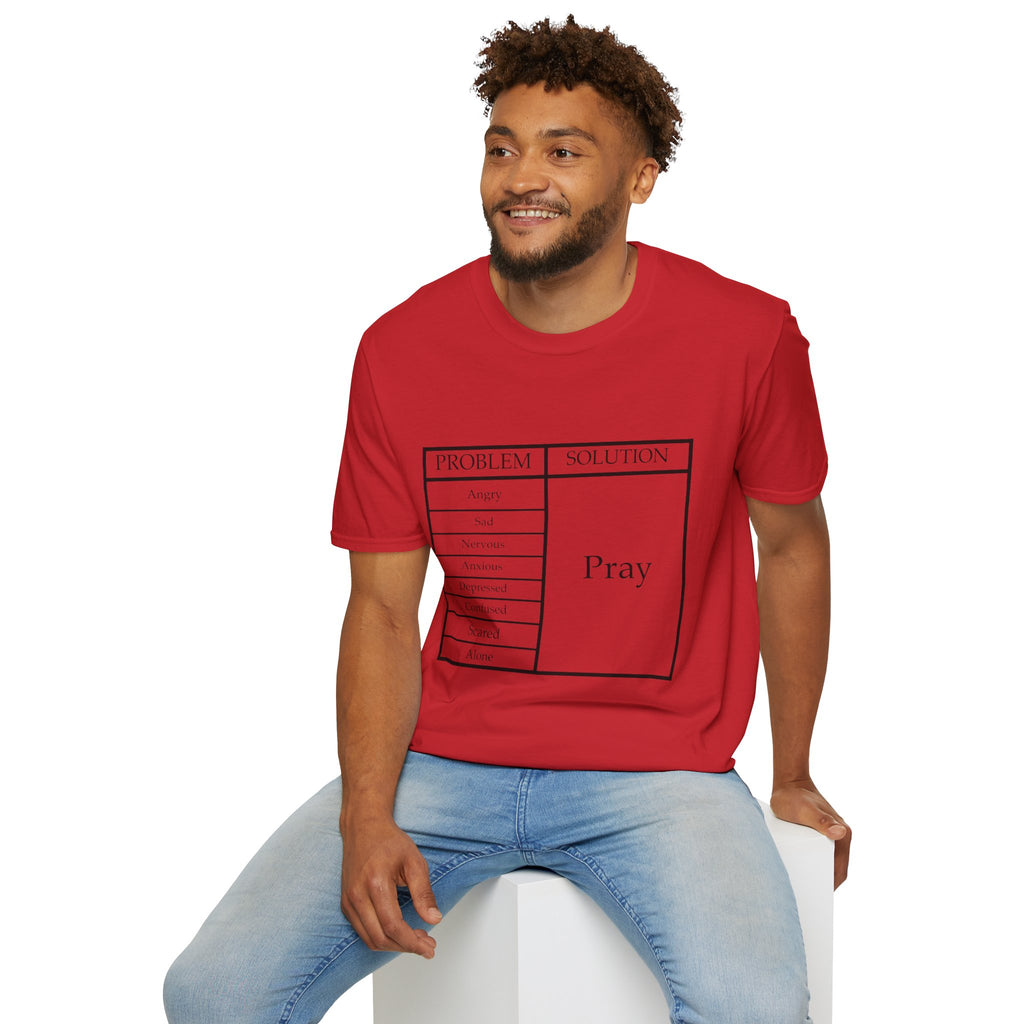 Prayer Solution T-Shirt — 'Problem / Solution: Pray' Faith Graphic Tee