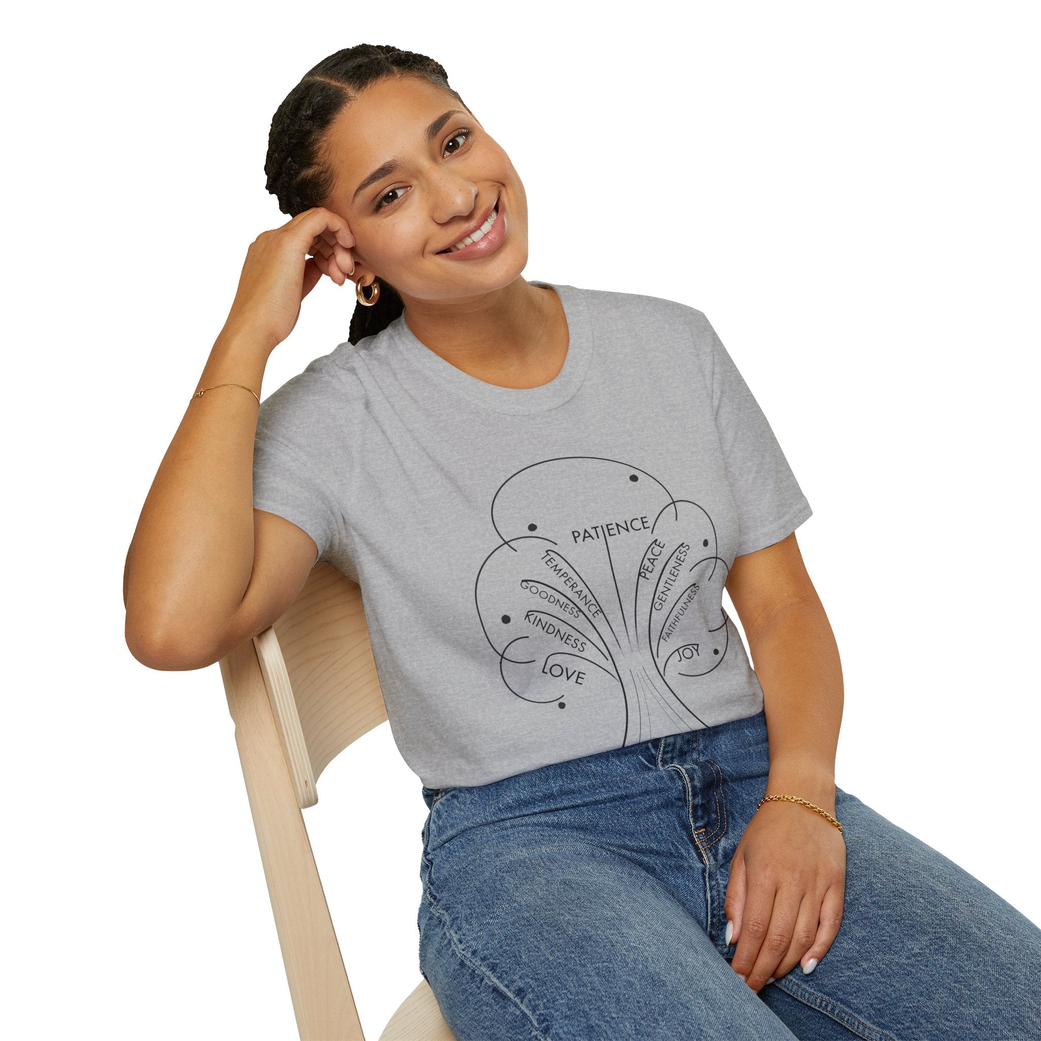 T-Shirt — Minimal 'Fruit of the Spirit' Design (Patience, Kindness, Love)