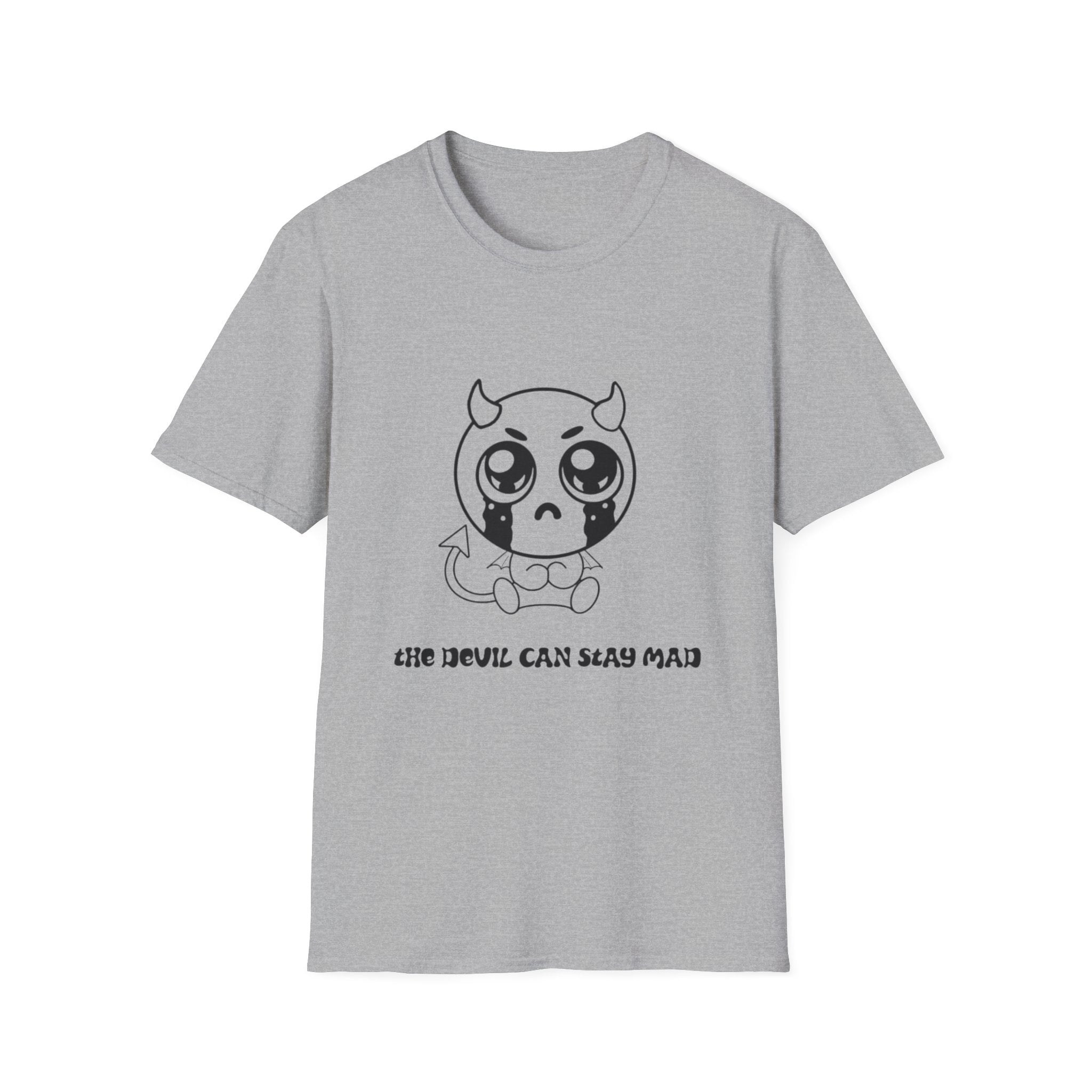 Cute Crying Devil T-Shirt — 'Even Devils Can Stay Mad' Graphic Tee