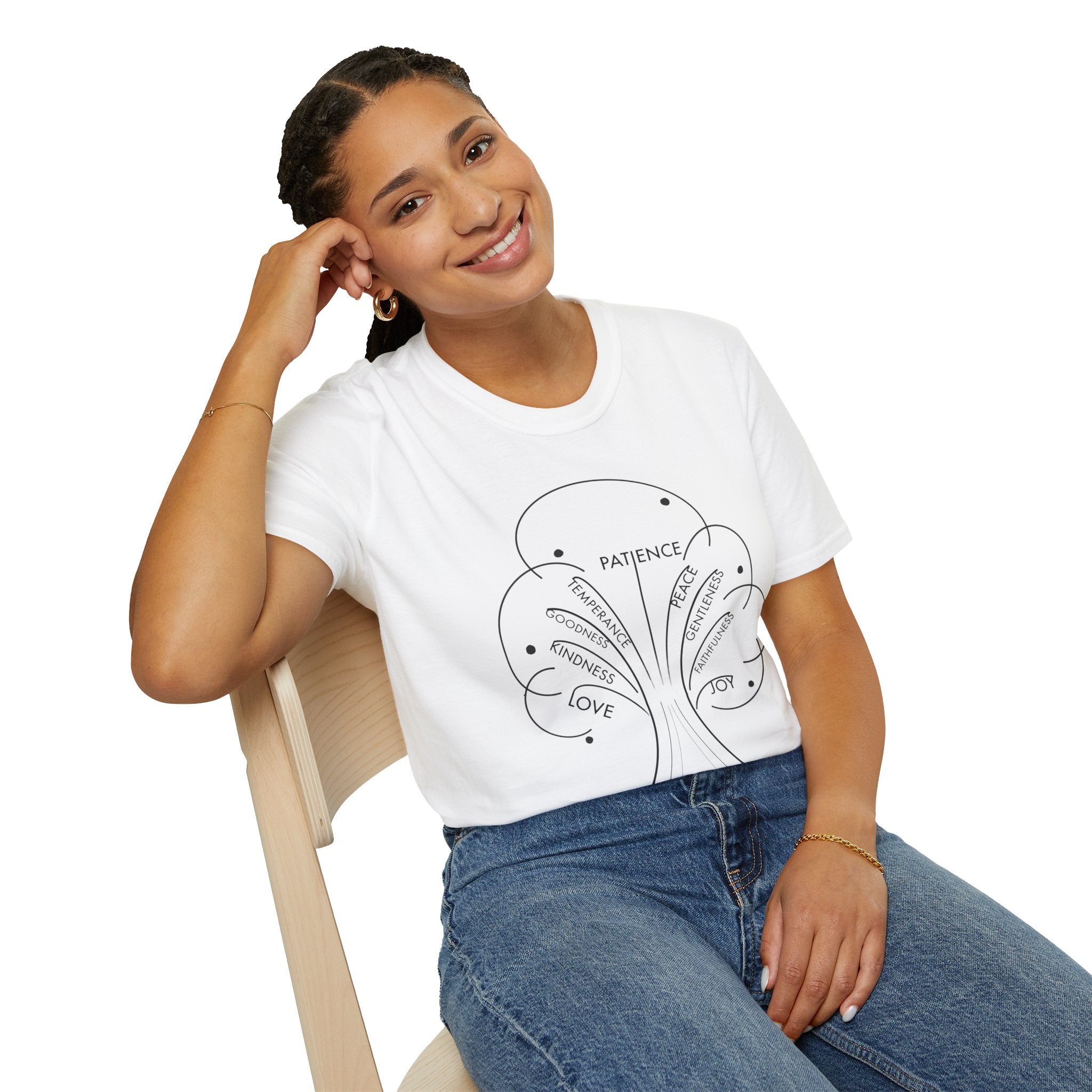T-Shirt — Minimal 'Fruit of the Spirit' Design (Patience, Kindness, Love)