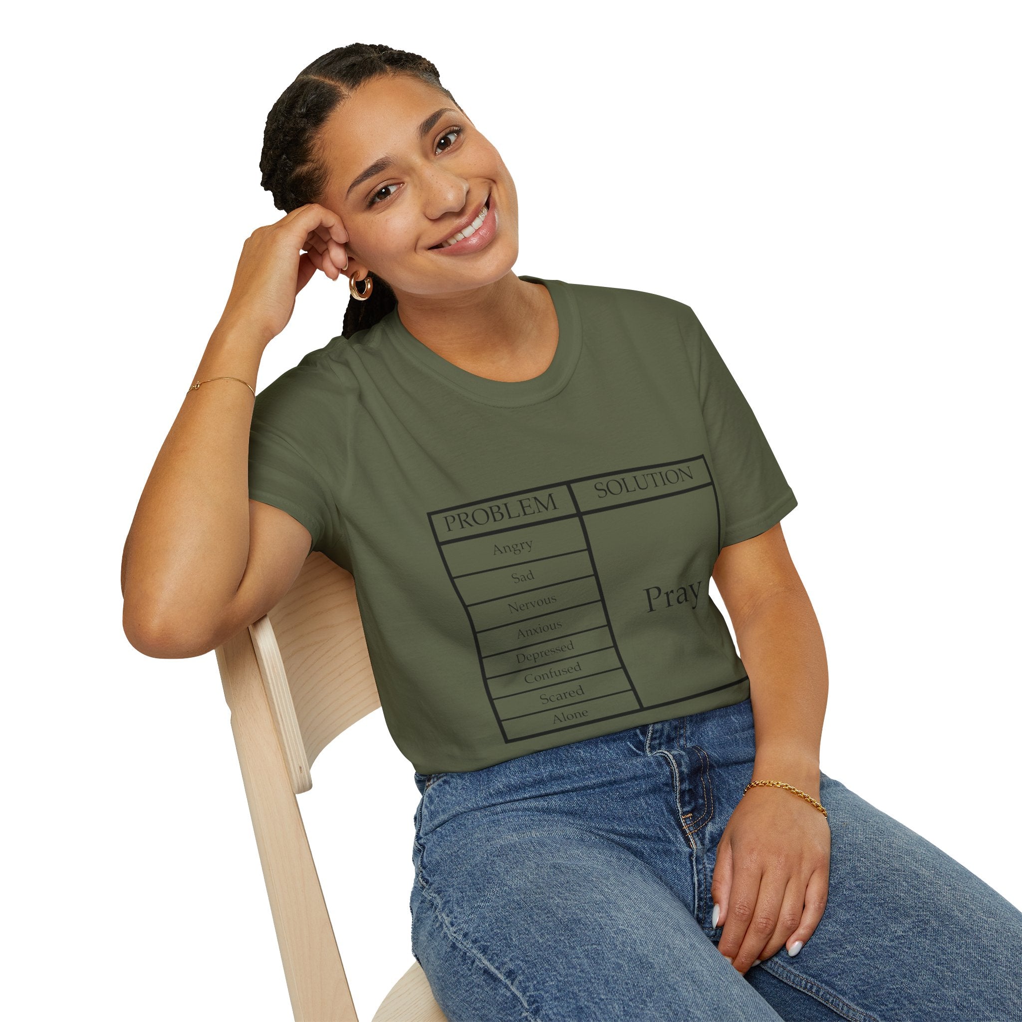 Prayer Solution T-Shirt — 'Problem / Solution: Pray' Faith Graphic Tee