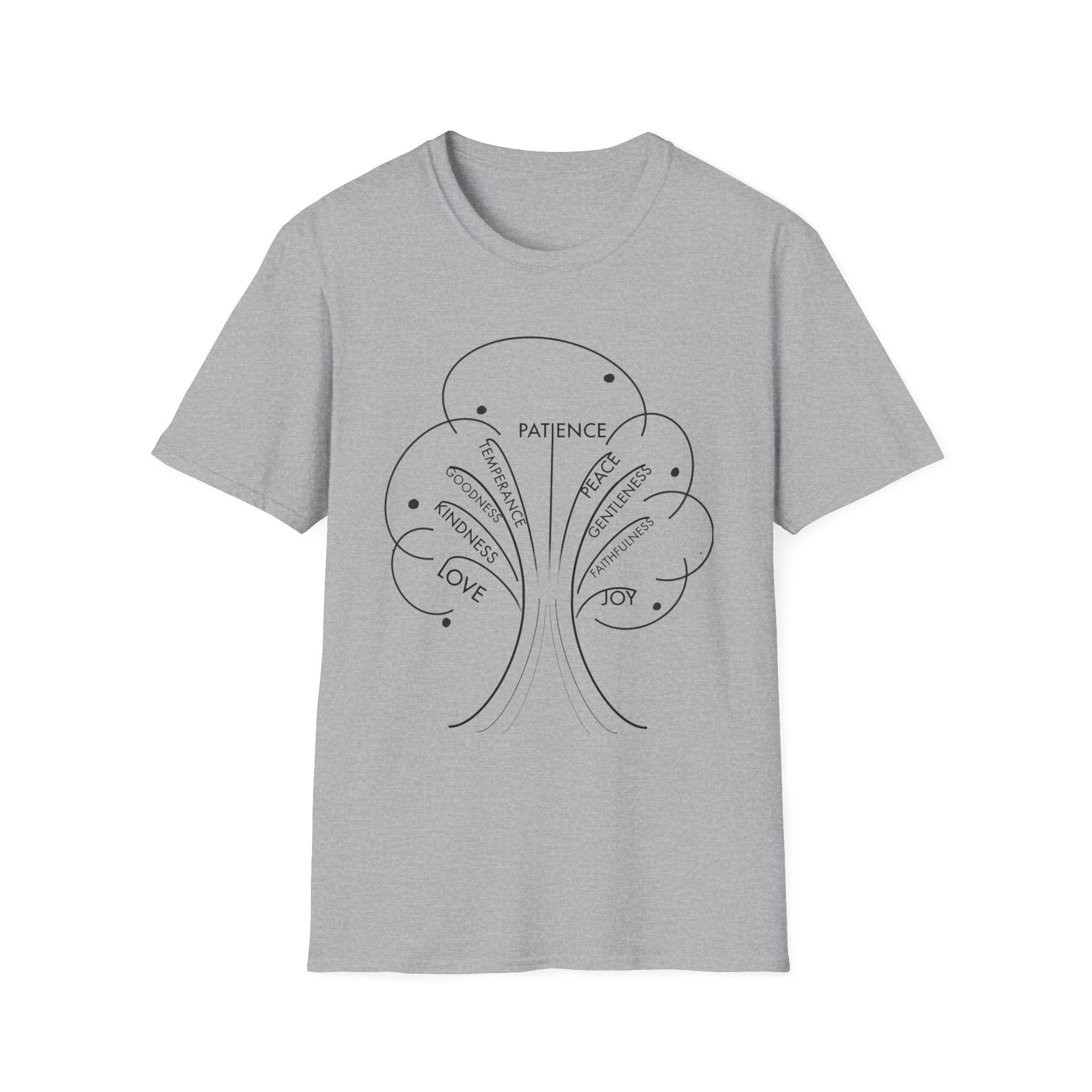 T-Shirt — Minimal 'Fruit of the Spirit' Design (Patience, Kindness, Love)