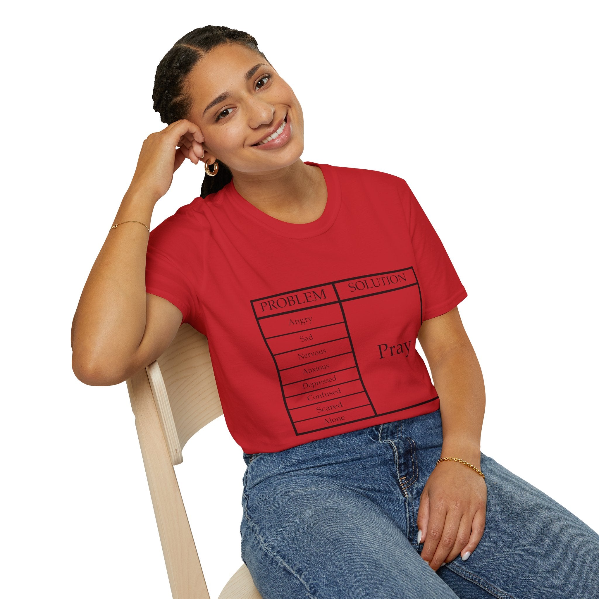 Prayer Solution T-Shirt — 'Problem / Solution: Pray' Faith Graphic Tee