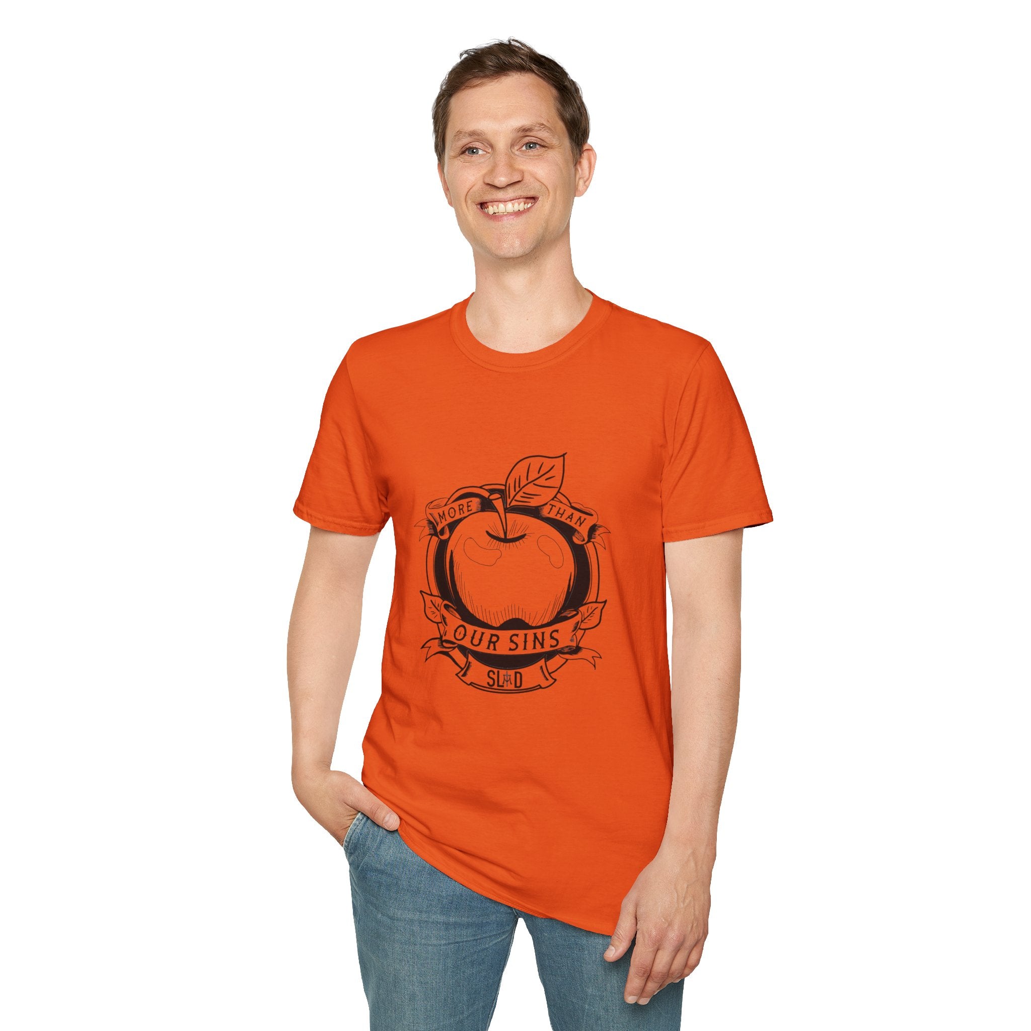 More Than Our Sins Unisex Softstyle T-Shirt - Relaxed Fit, Modern Design
