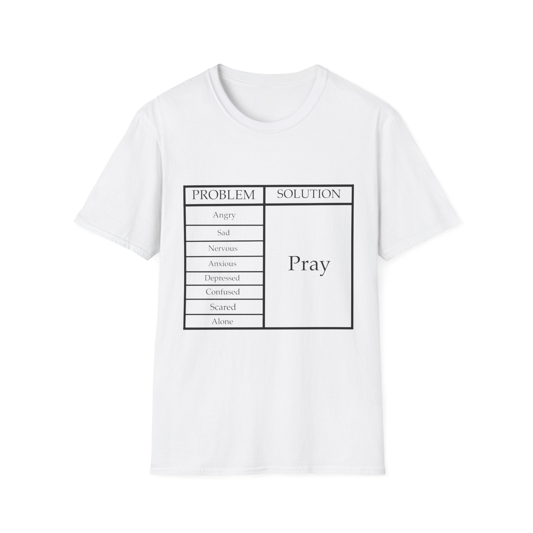 Prayer Solution T-Shirt — 'Problem / Solution: Pray' Faith Graphic Tee