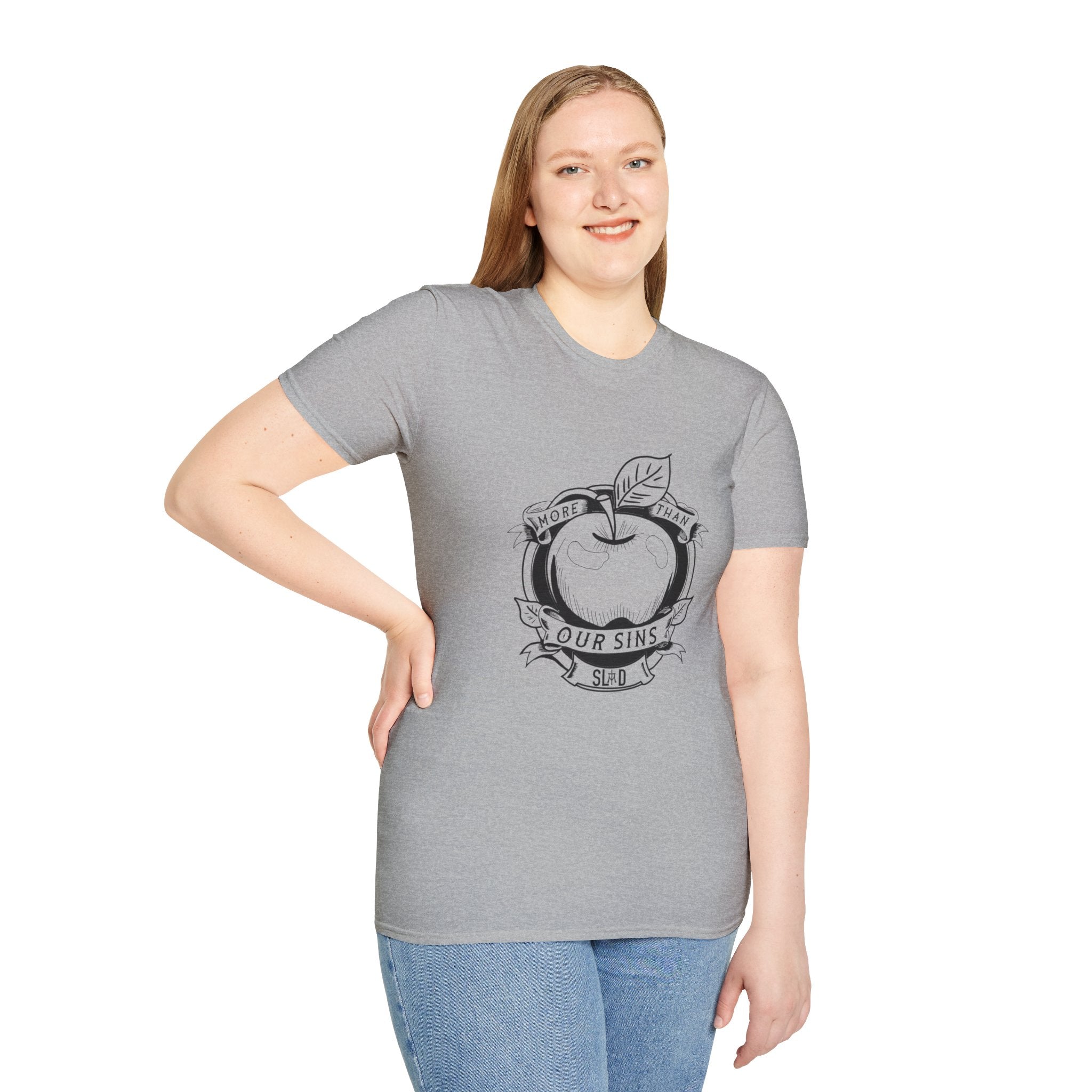 More Than Our Sins Unisex Softstyle T-Shirt - Relaxed Fit, Modern Design