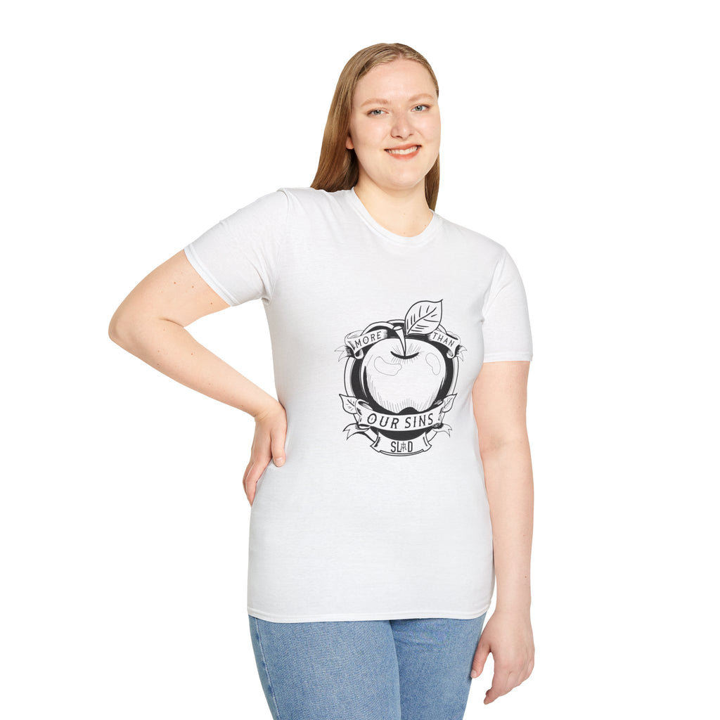 More Than Our Sins Unisex Softstyle T-Shirt - Relaxed Fit, Modern Design