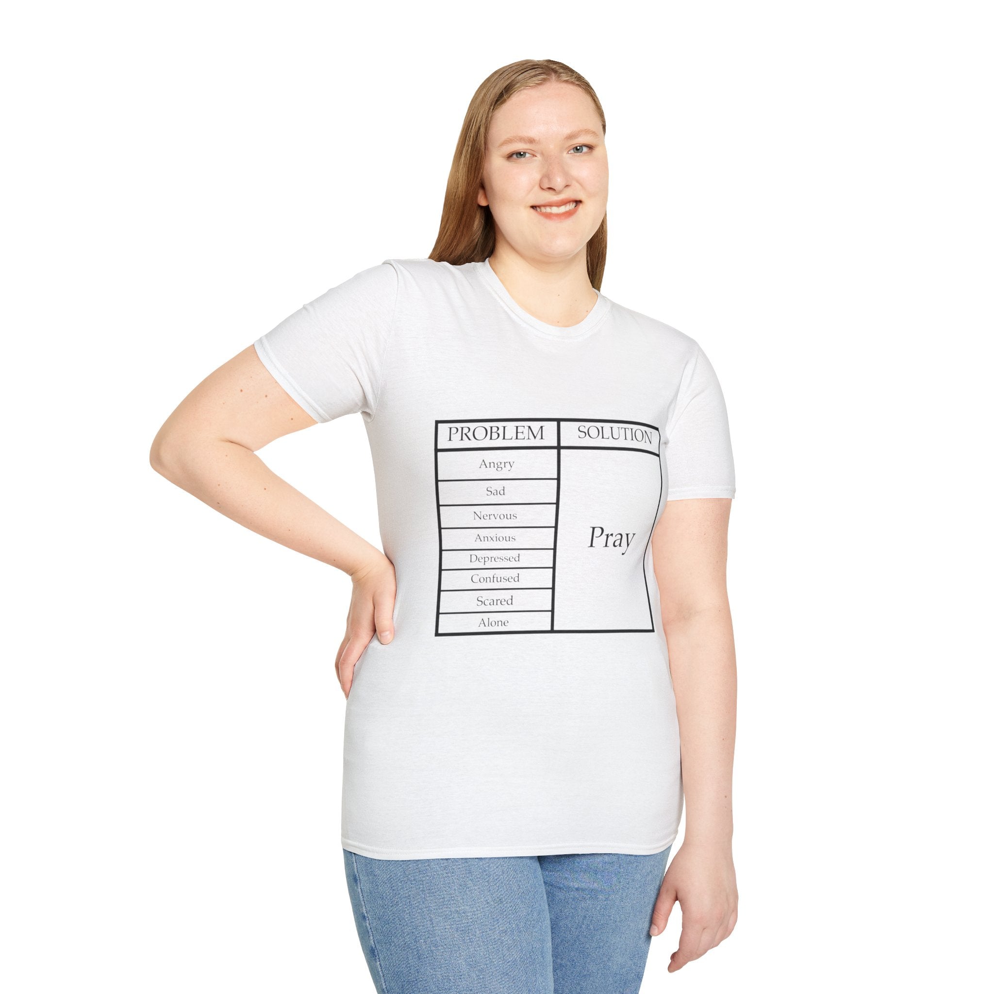 Prayer Solution T-Shirt — 'Problem / Solution: Pray' Faith Graphic Tee