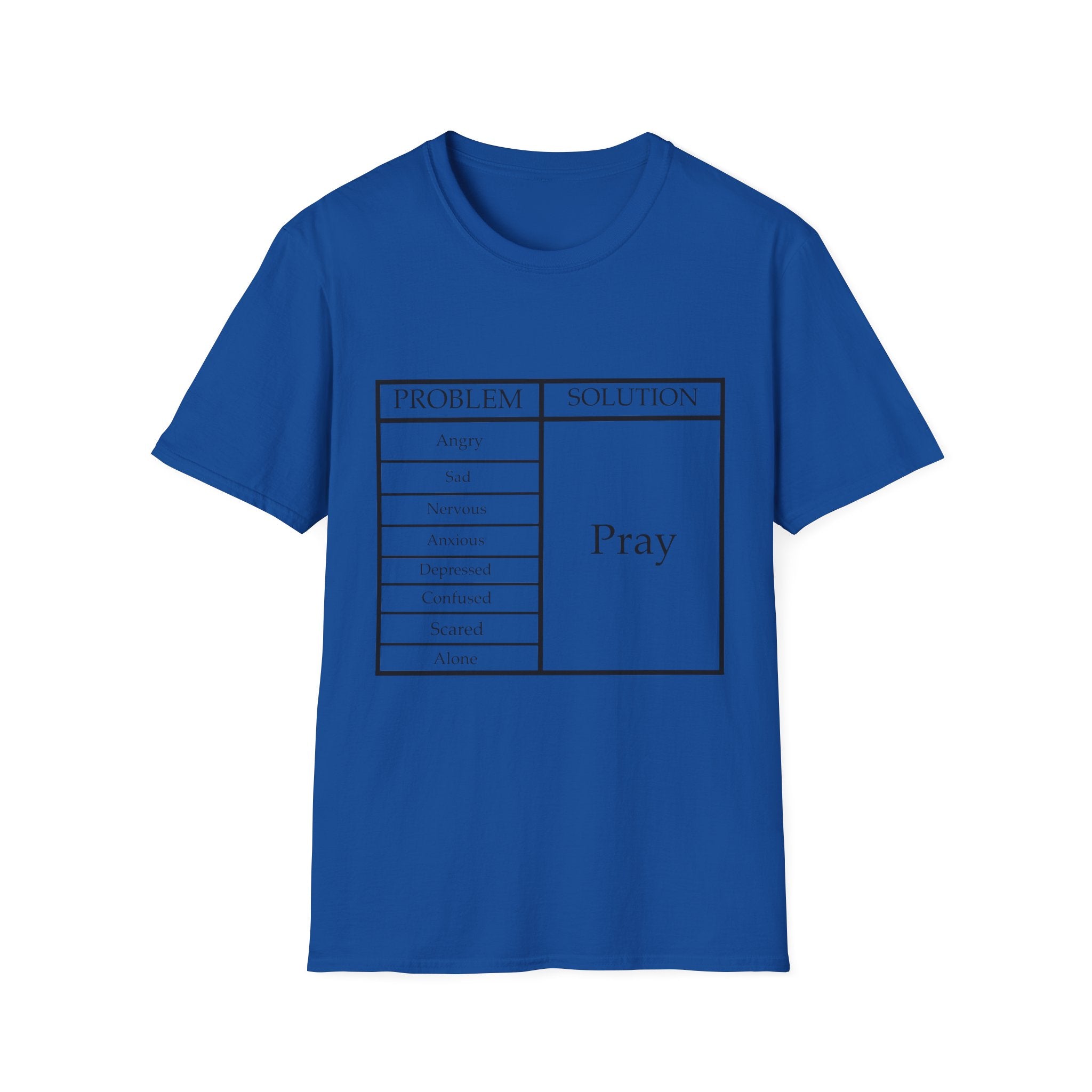 Prayer Solution T-Shirt — 'Problem / Solution: Pray' Faith Graphic Tee